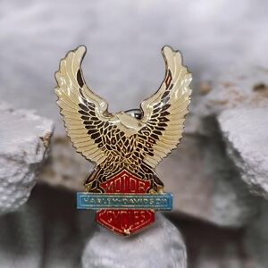 Harley-Davidson Gold and Red Eagle Pin